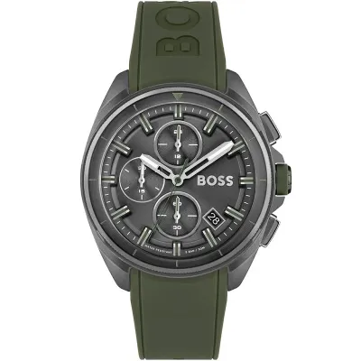 Boss- Volane Men's Grey Chronograph Silicon Watch